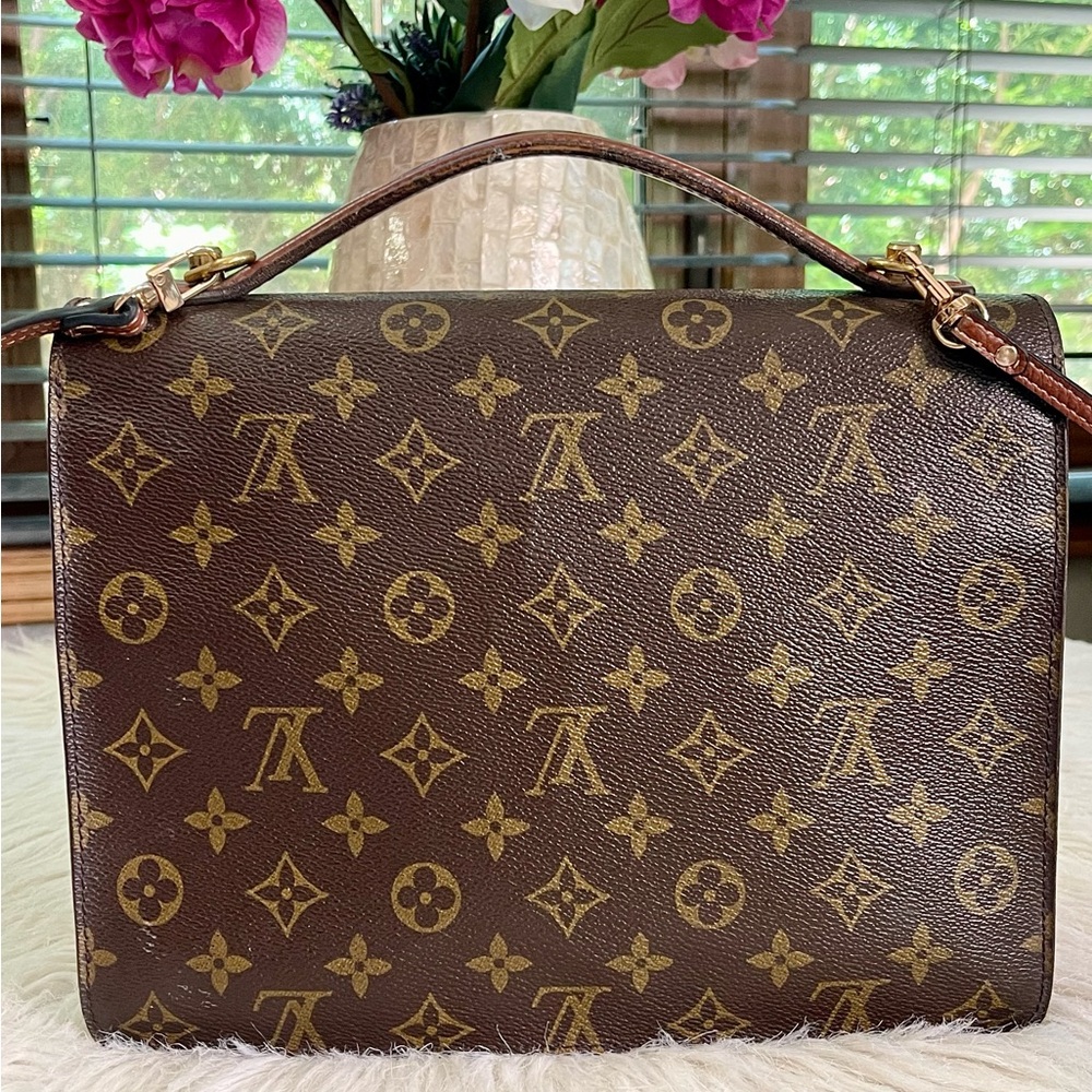 Authentic LOUIS VUITTON Monogram Monceau Bag - Picture 4 of 16